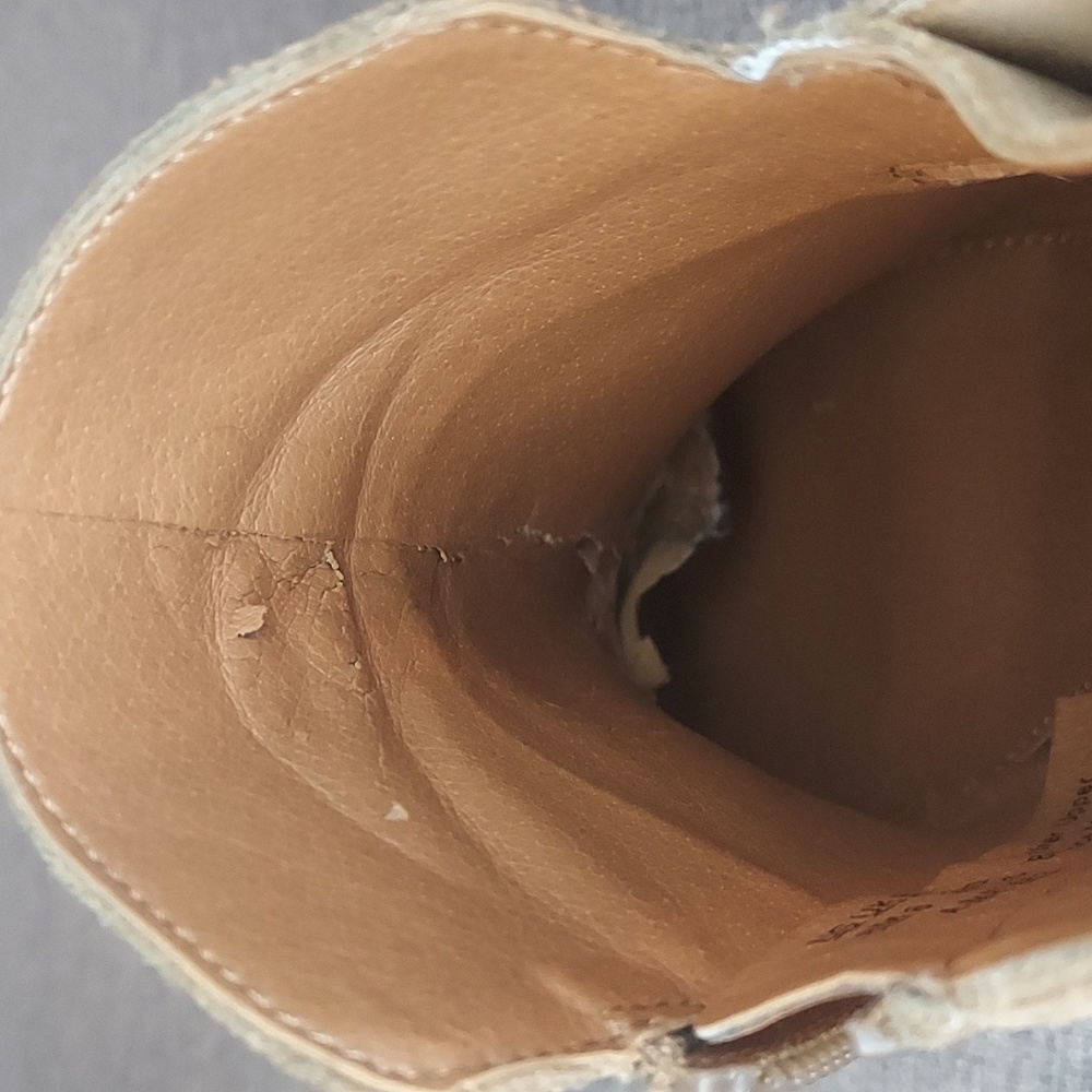 Franco Sarto Matisse Tan Suede Ankle Bootie Short Heel Side Zip Size US8 EU38 - Picture 12 of 12